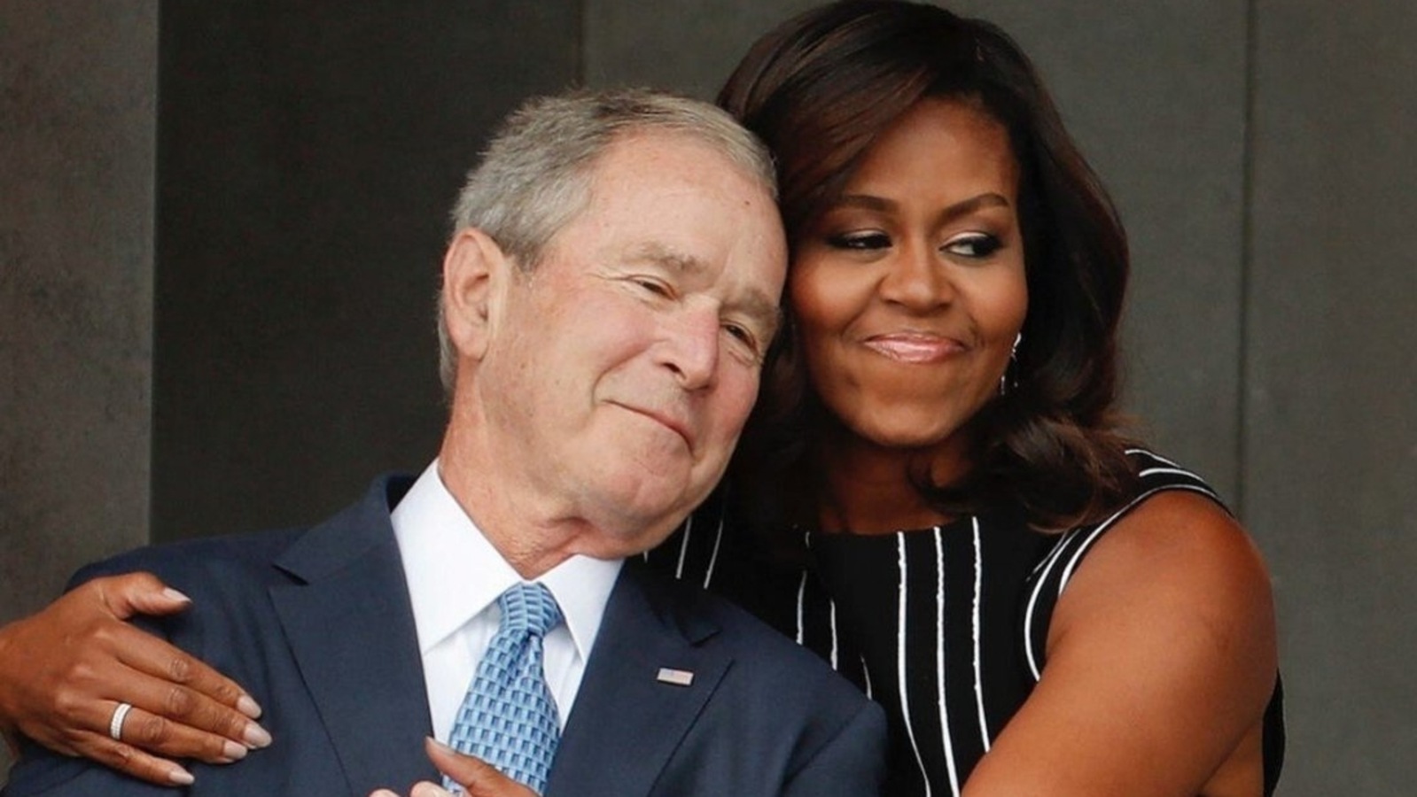 George W. Bush with beautiful, Wife Laura Bush 