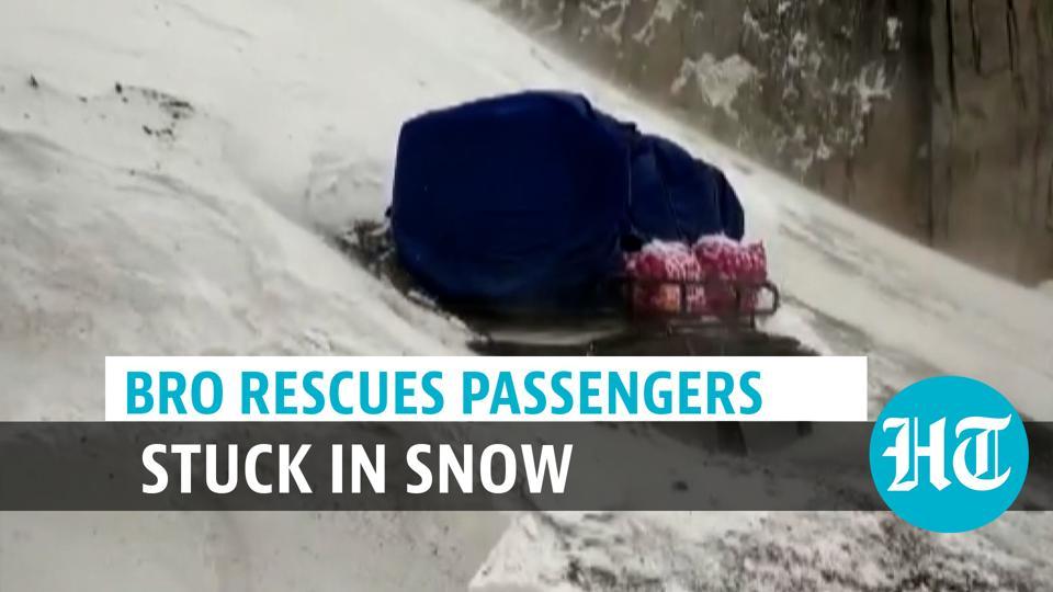 Watch BRO Rescues Passengers Stuck In Snow Due To Avalanche At Zojila