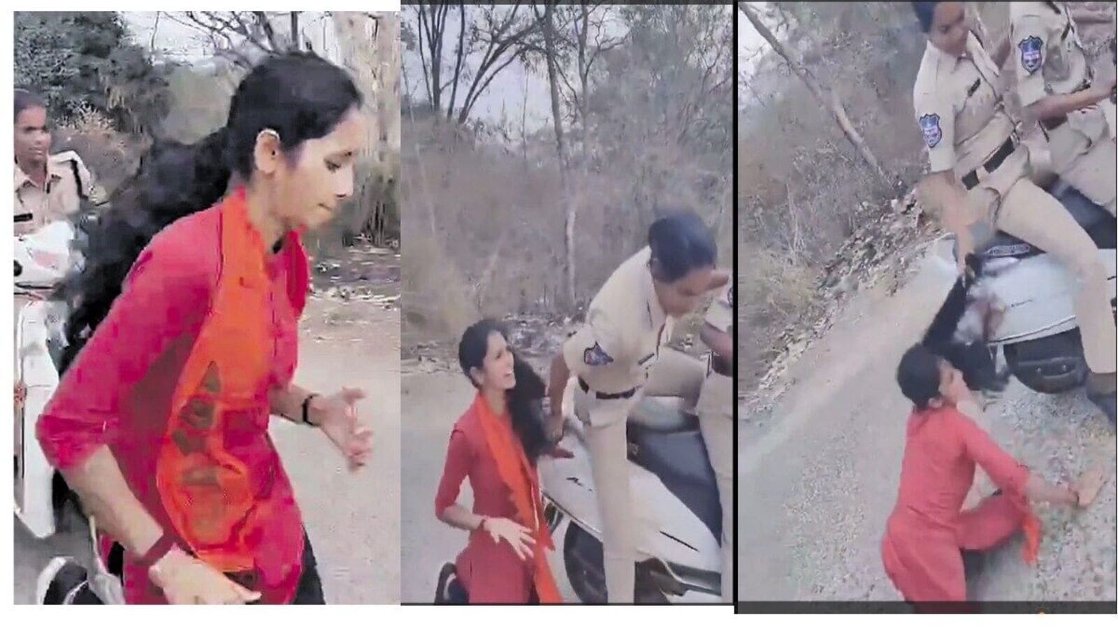 ABVP Protest: ఏబీవీపీ కార్యకర్తపై పోలీసుల దాడి, జుట్టు పట్టి లాగిన కానిస్టేబుల్