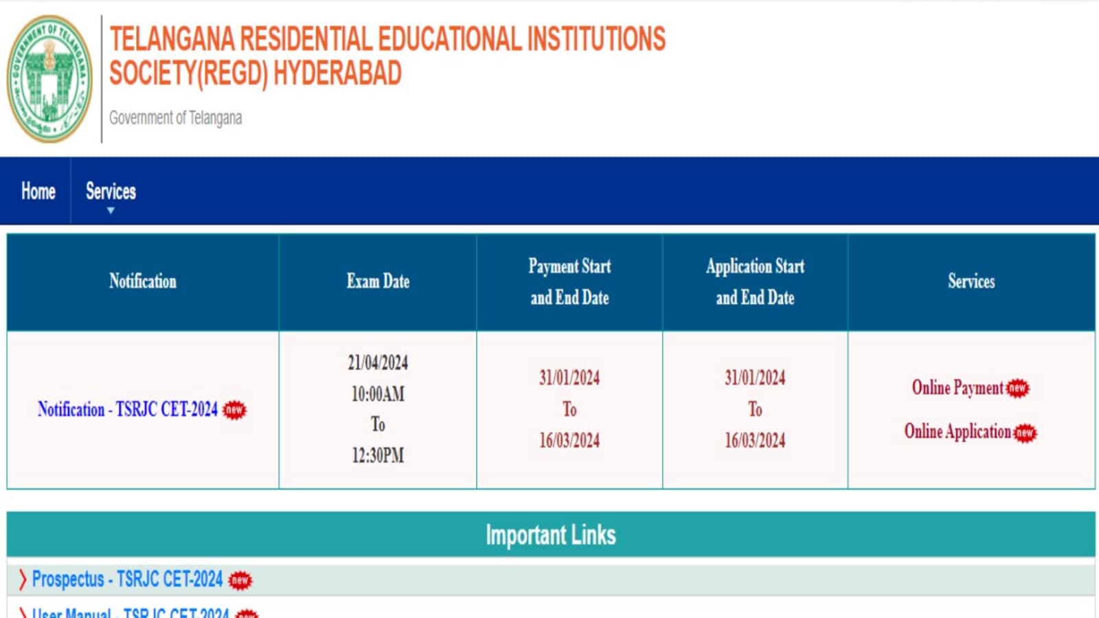 TSRJC CET 2024 : టీఎస్ఆర్జేసీ సెట్&2024 నోటిఫికేషన్ విడుదల, నేటి నుంచే అప్లికేషన్లు షురూ