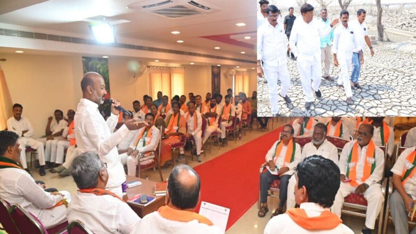 BJP BRS Protests : రైతు సమస్యలపై బీఆర్ఎస్, బీజేపీ పోరుబాట& కరీంనగర్ జిల్లాలో పోటాపోటీగా నిరసనలు