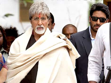 Amitabh and Abhishek Bachchan in a still from Sarkar