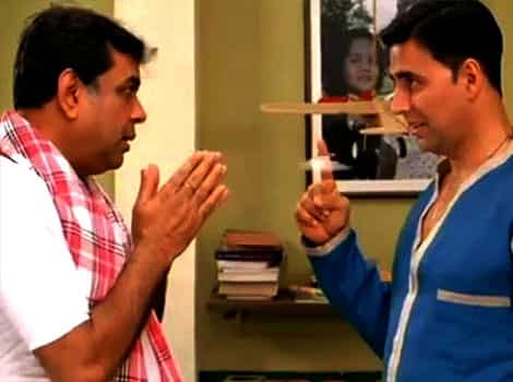 Paresh Rawal-Akshay Kumar in a still from the controversy-stricken Oh My God