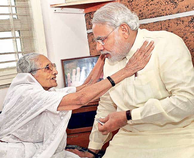 A file photo of Gujarat CM Narendra Modi with his mother A file photo of Gujarat CM Narendra Modi with his mother