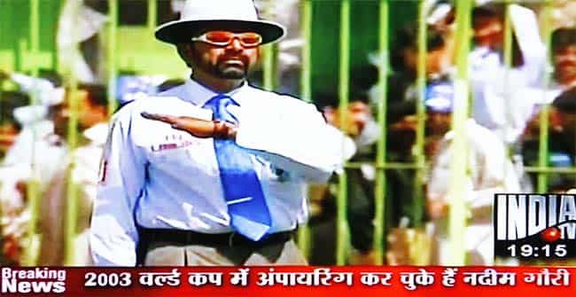 ICC cricket umpire Nadeem Ghouri as seen in a TV grab of India TV. Umpires at the centre of a bribery scandal denied October 9, 2012, that they were willing to fix matches for cash as cricket authorities announced an urgent probe into the allegations aired in a TV sting. ICC cricket umpire Nadeem Ghouri as seen in a TV grab of India TV. Umpires at the centre of a bribery scandal denied October 9, 2012, that they were willing to fix matches for cash as cricket authorities announced an urgent probe into the allegations aired in a TV sting.