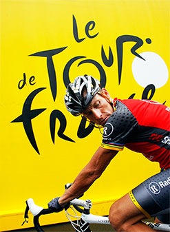 In this file photo, Lance Armstrong prepares to take the start of the sixth stage of the Tour de France cycling race over 227.5 kilometers. (AP Photo)
</div) In this file photo, Lance Armstrong prepares to take the start of the sixth stage of the Tour de France cycling race over 227.5 kilometers. (AP Photo)
</div)