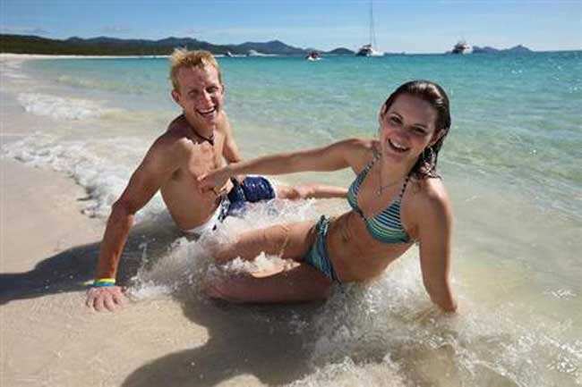 Winner of The Best Job in the World competition Britain's Ben Southall and his girlfriend Breanna Watkins pose on Whitehaven Beach, Whitsunday Island, Brisbane. Credit: Reuters/Queensland Tourism Winner of The Best Job in the World competition Britain's Ben Southall and his girlfriend Breanna Watkins pose on Whitehaven Beach, Whitsunday Island, Brisbane. Credit: Reuters/Queensland Tourism