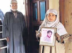 Maqbool was taken by the army and died due
to torture. HT photo Maqbool was taken by the army and died due
to torture. HT photo