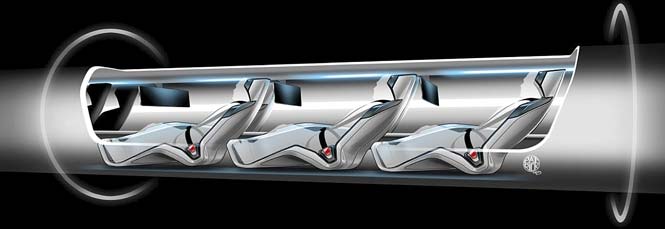 An image released by Tesla Motors, is a sketch of the Hyperloop capsule with passengers onboard. (AP Photo) An image released by Tesla Motors, is a sketch of the Hyperloop capsule with passengers onboard. (AP Photo)