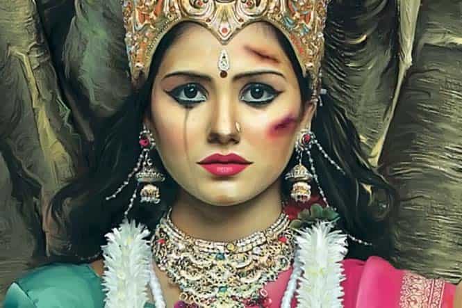 The goddess of strength Durga looks vulnerable The goddess of strength Durga looks vulnerable