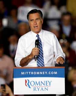 Mitt Romney speaks at a campaign event in Denver. AP Photo