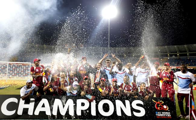 West Indies' players celebrate as they beat Sri Lanka to win the ICC Twenty20 Cricket World Cup in Colombo. AP/Gemunu Amarasinghe West Indies' players celebrate as they beat Sri Lanka to win the ICC Twenty20 Cricket World Cup in Colombo. AP/Gemunu Amarasinghe