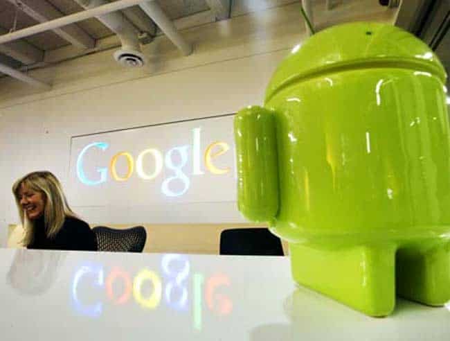 A Google Android figurine sits on the welcome desk as employee Tracy McNeilly smiles at the new Google office in Toronto, November 13, 2012. Reuters/Mark Blinch A Google Android figurine sits on the welcome desk as employee Tracy McNeilly smiles at the new Google office in Toronto, November 13, 2012. Reuters/Mark Blinch