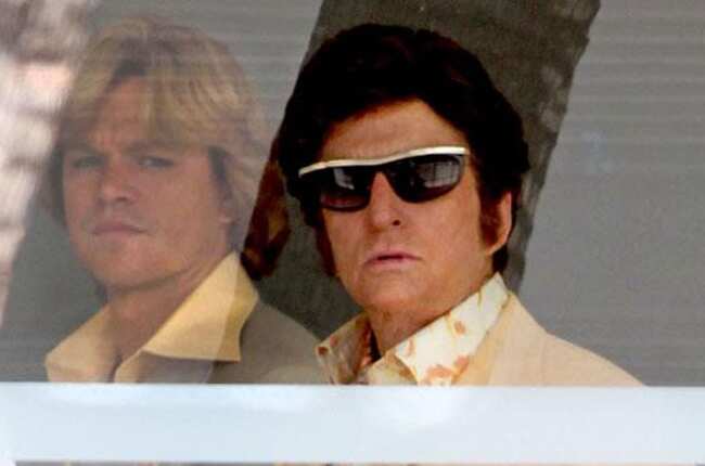 Michael Douglas (right) and Matt Damon in a still from Liberace biopic Behind The Candelabr)