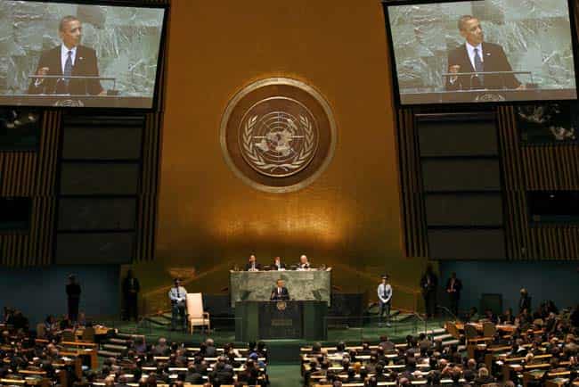 US President Barack Obama addresses the 67th United Nations general assembly at the UN headquarters in New York. Reuters/Mike Segar US President Barack Obama addresses the 67th United Nations general assembly at the UN headquarters in New York. Reuters/Mike Segar