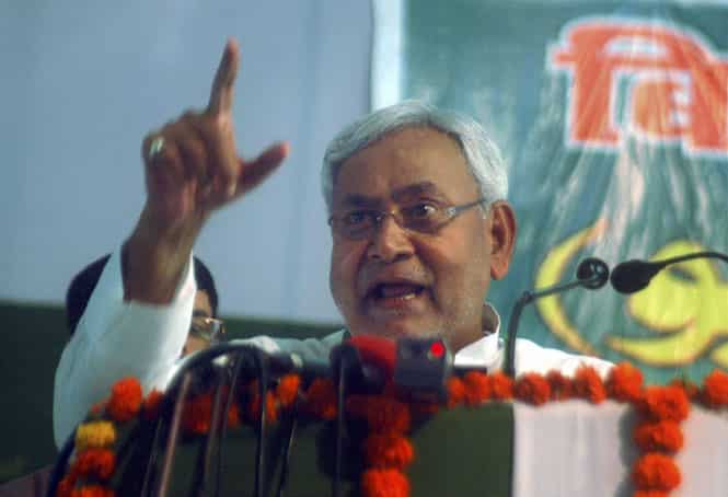 Bihar CM Nitish Kumar addresses workers during a party convention in Rajgir. (PTI photo) Bihar CM Nitish Kumar addresses workers during a party convention in Rajgir. (PTI photo)