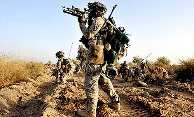 File photo shows US troops during a patrol in Kandahar province in Afghanistan. (AFP Photo)