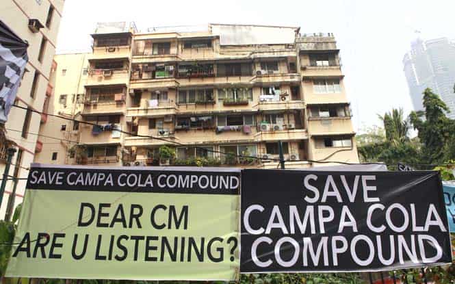 Campa Cola Compound in Worli, Mumbai. (Kalpak Pathak/HT Photo)
</div) Campa Cola Compound in Worli, Mumbai. (Kalpak Pathak/HT Photo)
</div)