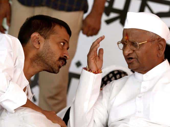 File photo of AAP leader Arvind Kejriwal (L) and Anna Hazare) File photo of AAP leader Arvind Kejriwal (L) and Anna Hazare)