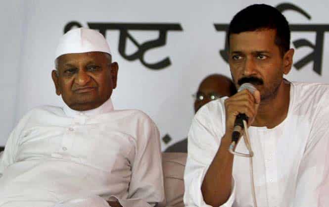 File photo of Anna Hazare (L) and AAP leader Arvind Kejriwal) File photo of Anna Hazare (L) and AAP leader Arvind Kejriwal)