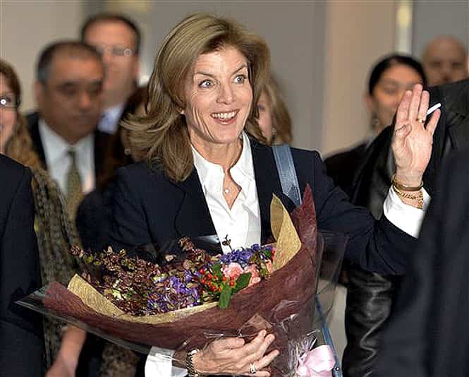 Newly appointed US ambassador to Japan Caroline Kennedy arrives at the Narita International Airport in Narita, suburban Tokyo. (Reuters)</em> 
</div)