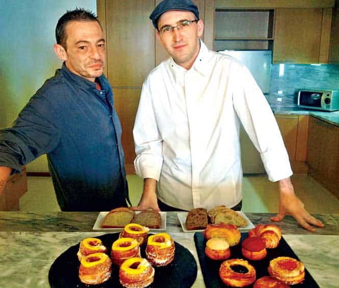 Pastry chefs Adrien Detti and Gilles Delaloy from Lebua, Bangkok, devised a recipe that mimics Ansel’s New York cronut Pastry chefs Adrien Detti and Gilles Delaloy from Lebua, Bangkok, devised a recipe that mimics Ansel’s New York cronut