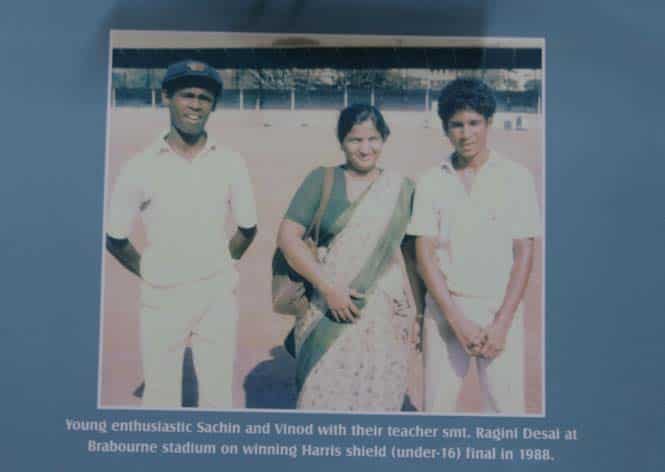 This is one of the many photos from the "little master's" early cricketing days being displayed in Mumbai. (Kunal Patil/ HT Photo)</strong) This is one of the many photos from the "little master's" early cricketing days being displayed in Mumbai. (Kunal Patil/ HT Photo)</strong)