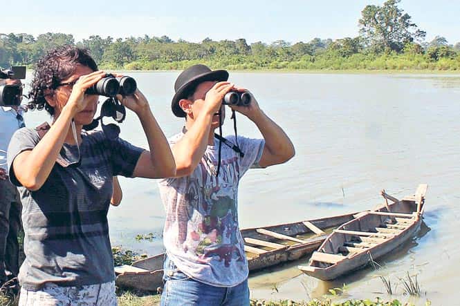 With wife Kiran Rao at Kaziranga National Park in Assam With wife Kiran Rao at Kaziranga National Park in Assam