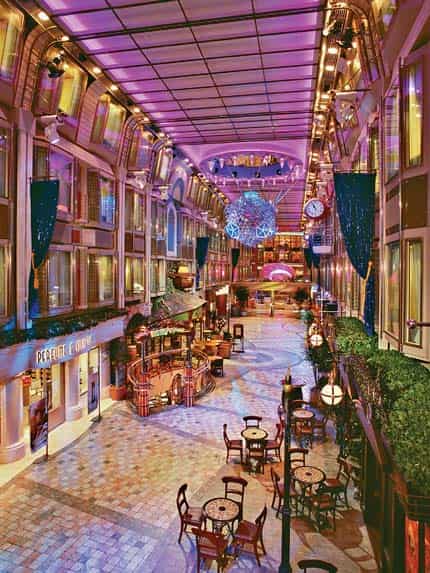 Party paradise: Once on board on the lavishly decorated ship, you can take part in innumerable activities, can gamble at the huge casino, and see movies in the cinema