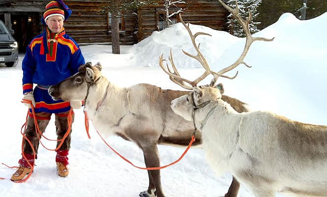 Reindeer eyes change color between summer and winter to adapt to the widely varying levels of light in the high north. (AP Photo) 
</div)