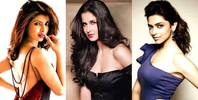 From left to right: Priyanka Chopra, Katrina Kaif and Deepika Padukone