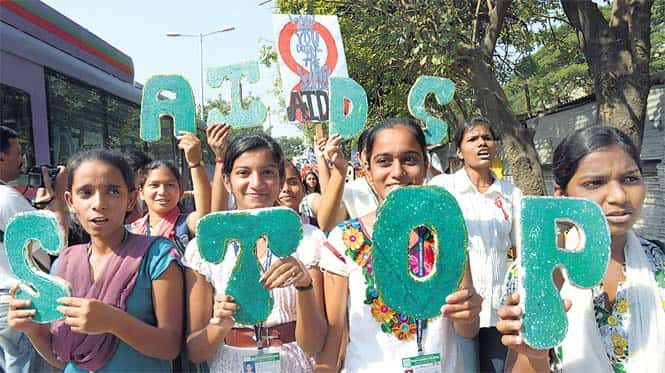 Students from various colleges participate in a rally on World Aids Day. (HT file photo)
</div) Students from various colleges participate in a rally on World Aids Day. (HT file photo)
</div)