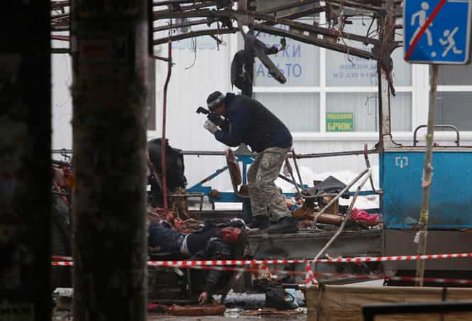 A bomb blast tore through the trolleybus in the city of Volgograd killing at least 14 people. (AP photo)</strong) A bomb blast tore through the trolleybus in the city of Volgograd killing at least 14 people. (AP photo)</strong)