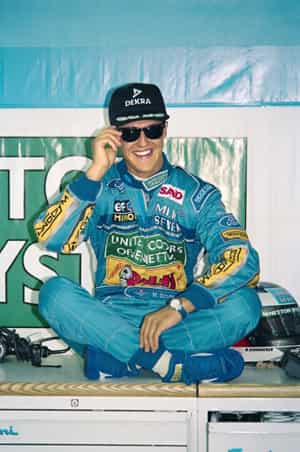 A file photo of Schumacher at the end of the Brazil's GP in Sao Paulo. (AFP photo)</strong> 
</div)