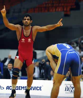 Sushil Kumar won gold in 66 kg freestyle final at the World Wrestling Championships. (AFP file photo) 
</div)