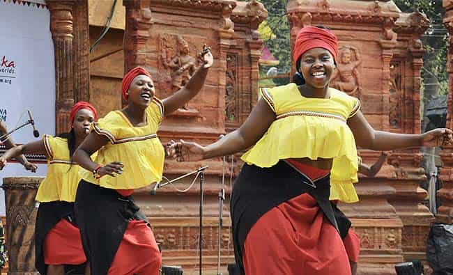 South African artists performing during Surajkund International Crafts Mela in Faridabad. Photo: PTI South African artists performing during Surajkund International Crafts Mela in Faridabad. Photo: PTI