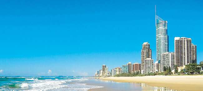 Froth and forest: The Gold Coast sees 300 sunny days every year.