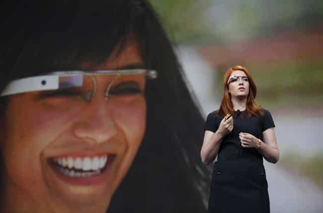 Isabelle Olsson, lead designer of Google's Project Glass, talks about the design of the Google Glass during the keynote at Google's annual developer conference, Google I/O, in San Francisco. Photo: AFP/Kimihiro Hoshino Isabelle Olsson, lead designer of Google's Project Glass, talks about the design of the Google Glass during the keynote at Google's annual developer conference, Google I/O, in San Francisco. Photo: AFP/Kimihiro Hoshino