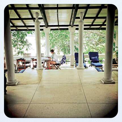 Taprobane island features a white mansion with great views. Taprobane island features a white mansion with great views.