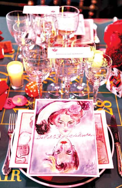 He’s Got Designs: The ball was imagined by Karl Lagerfeld, including the menu (above), which even carried an illustration by the designe) He’s Got Designs: The ball was imagined by Karl Lagerfeld, including the menu (above), which even carried an illustration by the designe)