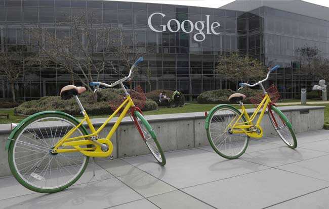 Google bicycles are shown at the Google campus in Mountain View, Calif., Friday, March 15, 2013. Photo: AP/Jeff Chiu Google bicycles are shown at the Google campus in Mountain View, Calif., Friday, March 15, 2013. Photo: AP/Jeff Chiu