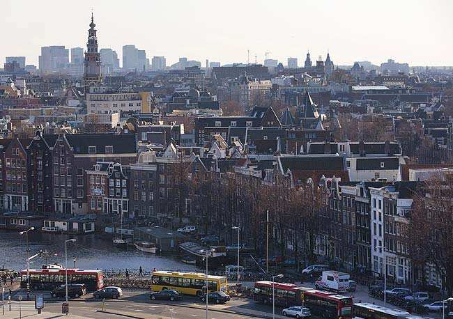 A rootop view of Amsterdam from SkyLounge on the 11th floor of the DoubleTree by Hilton Hotel in Amsterdam. Reuters/Michael Kooren
