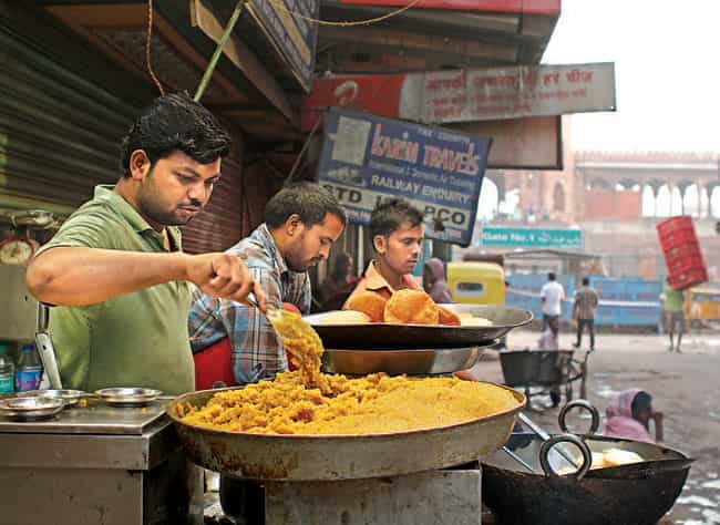 Eat till you drop in Old delhi - Clockwise: Canary-yellow halwa and hot puris; fragrant nihari that just melts in the mouth and the Old Delhi meetha paan with 20 ingredients Eat till you drop in Old delhi - Clockwise: Canary-yellow halwa and hot puris; fragrant nihari that just melts in the mouth and the Old Delhi meetha paan with 20 ingredients