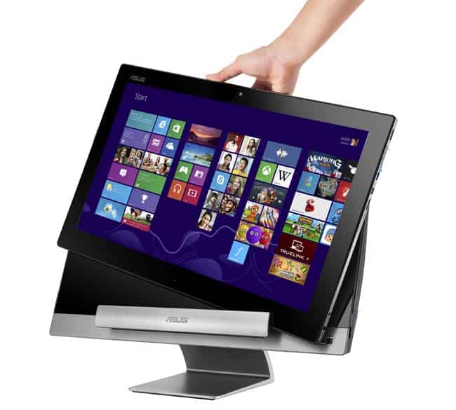 Asus's approach to the tablet is slightly different as the stand and the display of Transformer AiO P1801 are essentially two separate computers. Photo: AFP Asus's approach to the tablet is slightly different as the stand and the display of Transformer AiO P1801 are essentially two separate computers. Photo: AFP