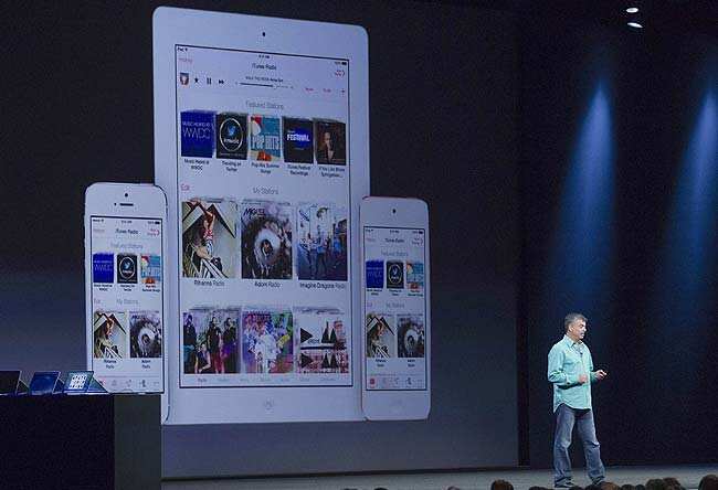 Apple's Eddy Cue,Apple senior vice president of internet software and services, introduces the new iRadio at a keynote address during the 2013 Apple WWDC at the Moscone Center on June 10, 2013 in San Francisco, California. Kim White/Getty Images/AFP Apple's Eddy Cue,Apple senior vice president of internet software and services, introduces the new iRadio at a keynote address during the 2013 Apple WWDC at the Moscone Center on June 10, 2013 in San Francisco, California. Kim White/Getty Images/AFP