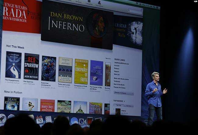 Craig Federighi, senior vice president of software engineering at Apple, introduces the new iBooks during the keynote address of the Apple Worldwide Developers Conference, Monday, June 10, 2013, in San Francisco. Photo: AP/Eric Risberg Craig Federighi, senior vice president of software engineering at Apple, introduces the new iBooks during the keynote address of the Apple Worldwide Developers Conference, Monday, June 10, 2013, in San Francisco. Photo: AP/Eric Risberg