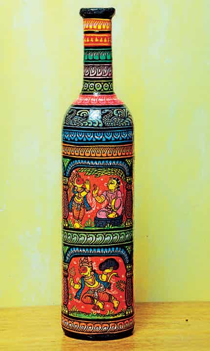 You can find this Patachitra bottle at Delhi store, O Layla