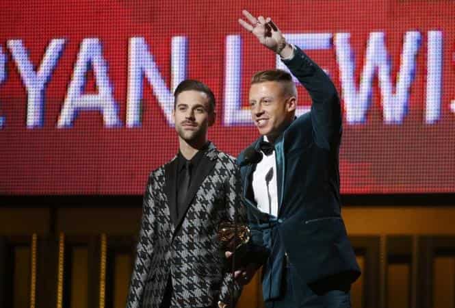 Macklemore (left) & Ryan Lewis win the award for Best New Artist at the 56th annual Grammy Awards in Los Angeles, California. (Reuters Photo) Macklemore (left) & Ryan Lewis win the award for Best New Artist at the 56th annual Grammy Awards in Los Angeles, California. (Reuters Photo)