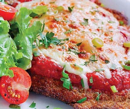 He says American restaurateurs also cut costs: veal Parmigiana may well be made from pork that has been hammered to look the part. He says American restaurateurs also cut costs: veal Parmigiana may well be made from pork that has been hammered to look the part.