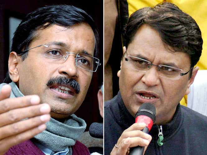 Expelled AAP MLA Vinod Kumar Binny (L) has accused party convener Arvind Kejriwal of being an autocrat. (Photo credit: Agencies)</strong) Expelled AAP MLA Vinod Kumar Binny (L) has accused party convener Arvind Kejriwal of being an autocrat. (Photo credit: Agencies)</strong)